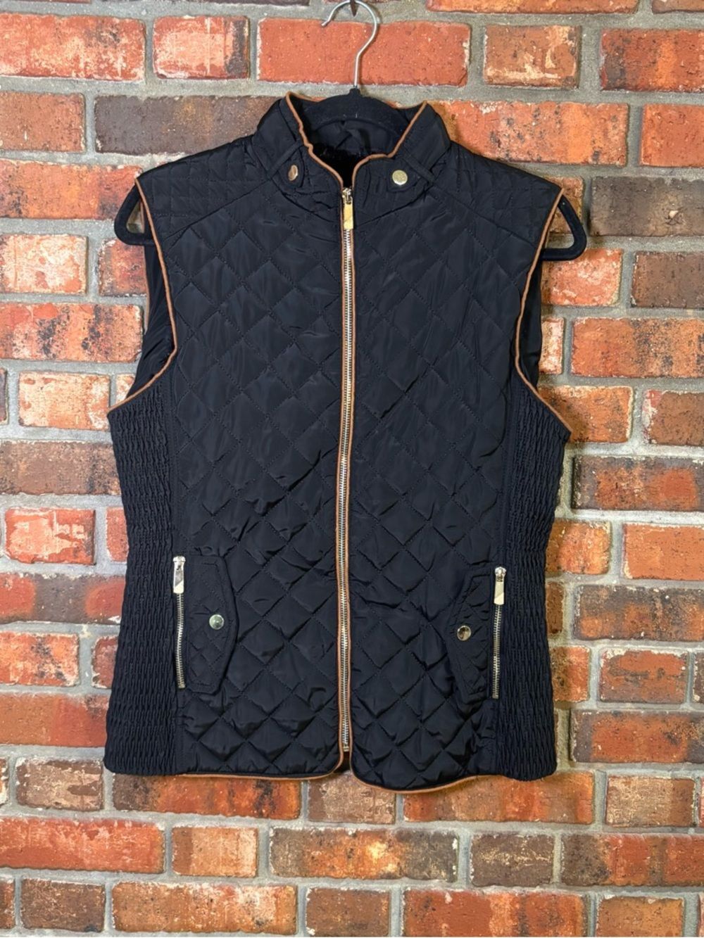 Special one by Rock womens quilted faux  fur lined full zip vest black L